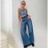 Mocamel Women's High Waist American Style Retro Wide Leg Loose Slim fit Straight Jeans - 4 of 4