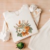 Simply Sage Market Coquette Orange Bow Fall Floral Lightweight Garment Dyed Sweatshirt - 3 of 4