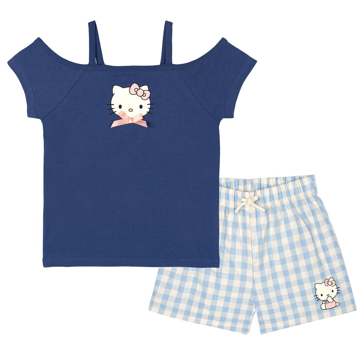 Hello Kitty Girls' 2-Piece T-Shirt and Shorts Set Little Kid to Big Kid