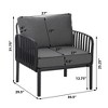 Chic Crate-Outdoor Patio Club Chair Modern Deep Seating with All-Weather Waterproof Thick Cushions for Porch, Balcony, Backyard - Black & Dark Gray - 3 of 4