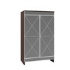 Elegant Decor Mirrored Cabinet with Silver Edging,Mirrored Cabinet with Double Door Storage - 4 of 4