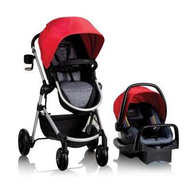 Evenflo Pivot Travel System with Stroller & SafeMax Infant Car Seat Salsa
