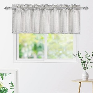 Room Darkening Thermal Insulated Linen Textured Curtains for Kitchen Cafe - 1 of 4