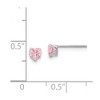 Black Bow Jewelry Kids 4mm Pink Cubic Zirconia Heart Post Earrings in 14k White Gold - 4 of 4
