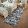 Washable Area Rug for Living Room, Floral Non-Slip Carpet, Low Pile Stain-Resistant Floor Cover for Bedroom or Office - 2 of 4