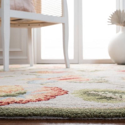 Handmade Round Sage Wool Area Rug, 54"