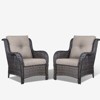 Buenhomino Patio Wicker Chairs Set of 2, Patio Rattan Dining Chairs with 4-inch Seat Cushions, High Back and Curved Armrest for Garden Backyard Deck - 2 of 4