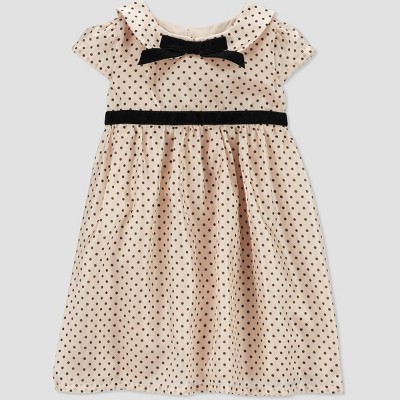 Carter's Just One You® Baby Girls' Short Sleeve Dot Dress - Cream/black :  Target
