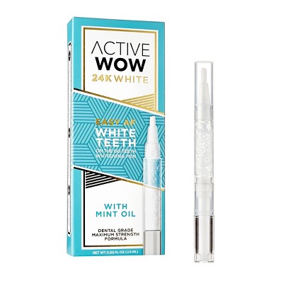 Active Wow White Teeth Whitening Pen with Mint - 0.09 fl oz
