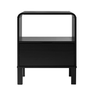 Gulches Black Nightstand - Modern Minimalist Curved-Top Accent Table - 1 of 4