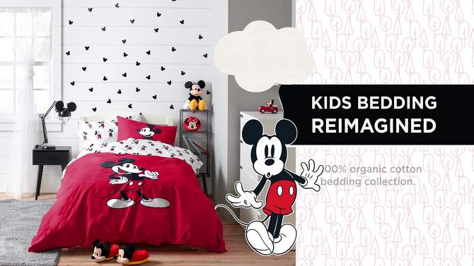 Saturday Park Disney Mickey Mouse Classic 100% Organic Cotton Bed Set, 2 of 10, play video