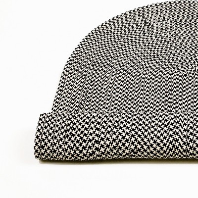 Colonial Mills Milton Houndstooth Tweed Braided Rug, Black 20" x 30", Oval Shape