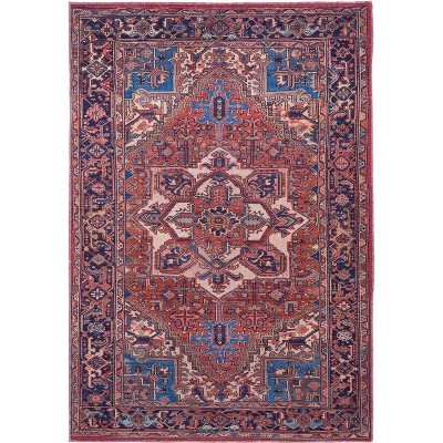 Rawlins Transitional Medallion Red/Tan/Blue Area Rug