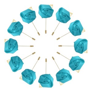 Unique Bargains Wedding Ceremony Anniversary Party Rose Groom Silk Metal Boutonnieres 12 Pcs - 1 of 3