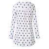 Women's Plus Size Long Sleeve V Neck Tunic Tops Pleated Flowy Tee Shirt Causal Loose Blouse, White Cloth Black Polka Dot, 3XL - 3 of 4