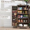 SinCiDo Farmhouse Kitchen Pantry with Barn Doors and Adjustable Shelves, 47″ Storage Cabinet, Rustic Wood Cupboard for Kitchen - 2 of 4