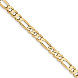 Black Bow Jewelry 4mm 14k Yellow Gold Solid Flat Figaro Chain Necklace - 1 of 4