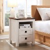Farmhouse Nightstand wtih Charging Station, 18" End Table Side Table with 2 Drawers for Bedroom, Living Room - 2 of 4