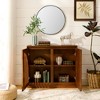 ORRD Fluted Sideboard Cabinet with Outlet Holes，Buffet Storage Organizer for Kitchen Coffee Bar, Walnut - 3 of 4