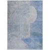 Blue And Gray Geometric Washable Indoor Outdoor Area Rug - 4 of 4