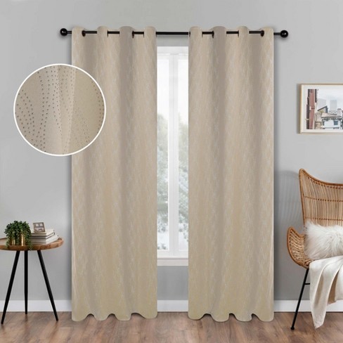 Modern Farmhouse Textured Waves Room Darkening Blackout Curtains