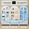 Fredees 71-inch arched glass-door storage cabinet with LED lights. - 3 of 4