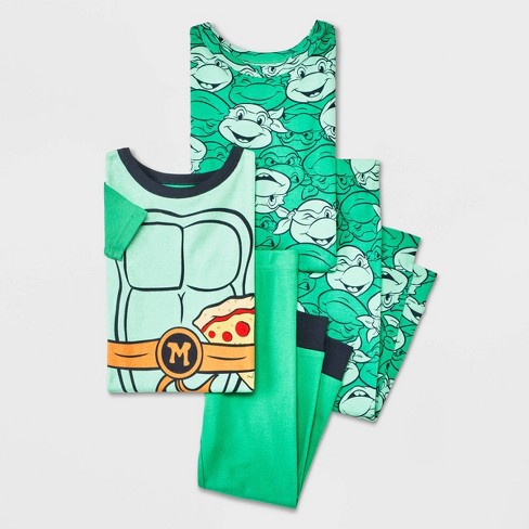 Boys' Teenage Mutant Ninja Turtles Uniform Snug Fit 4pc Pajama Set - Green 6