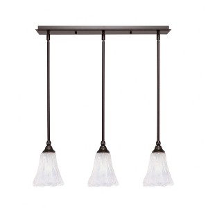 Toltec Lighting Any 3 - Light Chandelier in  Dark Granite with 5.5" Fluted Italian Ice Shade - 1 of 1