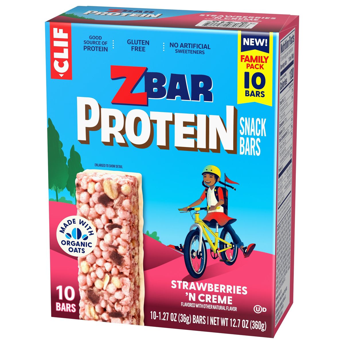 Zbar Gluten Free Strawberries 'N Creme Granola Snack Protein Bars Made with Organic Oats - 5g Protein - 12.7oz/10ct - thumbnail 10