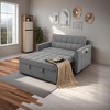 NicBex Couches for Living Room Pull-Out Sofa Bed Woven Polyester Fabric Upholstered Sleeper Sofa Couch with Solid Wood Frame, Gray - 2 of 4