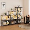 3-Tier Led Book Shelf, Bookcase with Open Display Shelves, Freestanding Bookshelf, for Home Office Living Room, Grey - 4 of 4