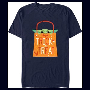 Men's Star Wars The Mandalorian Halloween Grogu Trick or Treat Bag T-Shirt - 1 of 4
