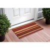 HomeRoots 17" X 29" Red Orange and Natural Coir Striped Outdoor Door Mat - 2 of 3