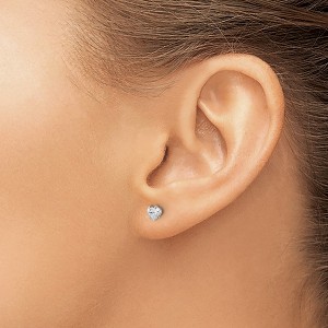 Chisel Stainless Steel Polished 4mm Heart Cubic Zirconia Stud Earrings - 1 of 4
