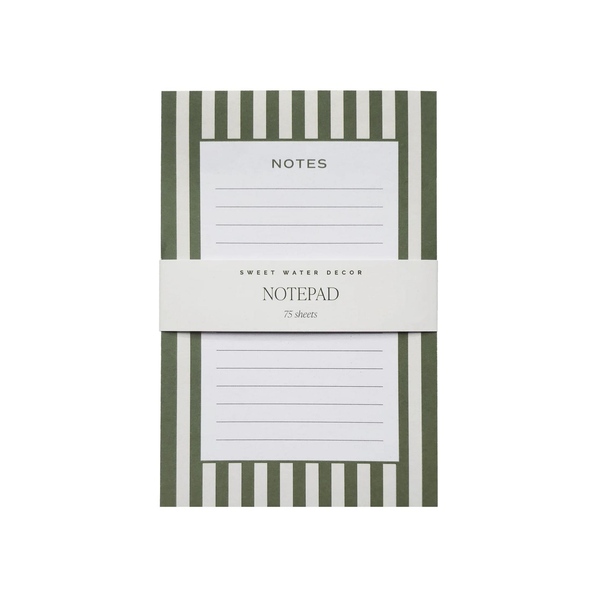 Sweet Water Decor Green Stripes Tear Off Notepad