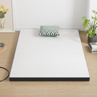 Full Size White and Black Memory Foam Tri-Fold Mattress