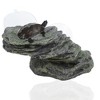 Unique Bargains Resin Tortoise Rock Turtle Basking Platform with Suction Cups 6.2"x3"x3.3" Gray Green 1 Pcs - 2 of 4