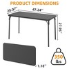 WhizMax Folding Table, Portable Folding Card Rectangle Table, PU Leather Upholstered Foldable Table, for Dining Room, Living Room, Office, Camping - 2 of 4