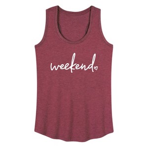Women's - Instant Message - Weekend Heart Graphic Racerback Tank - 1 of 4