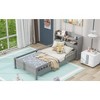APRILSOUL Wood Full Size Platform Bed with Built-in LED Light, Storage Headboard and Guardrail - 2 of 4