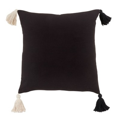20" Black and White Cotton Two-Tone Foil Print Pillow Cover