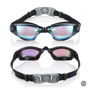 Clear Comfortable Swimming Goggles, UV Protection Anti-Fog Swim Glasses with Mirrored Lenses for Adults & Kids - 1 of 4