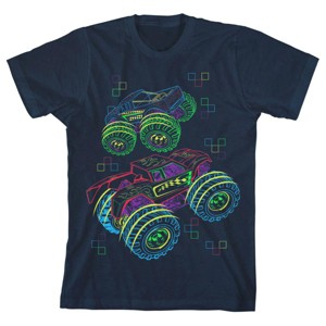 Big Wheels Trucks Youth Boys Dark Navy Graphic Tee - 1 of 1