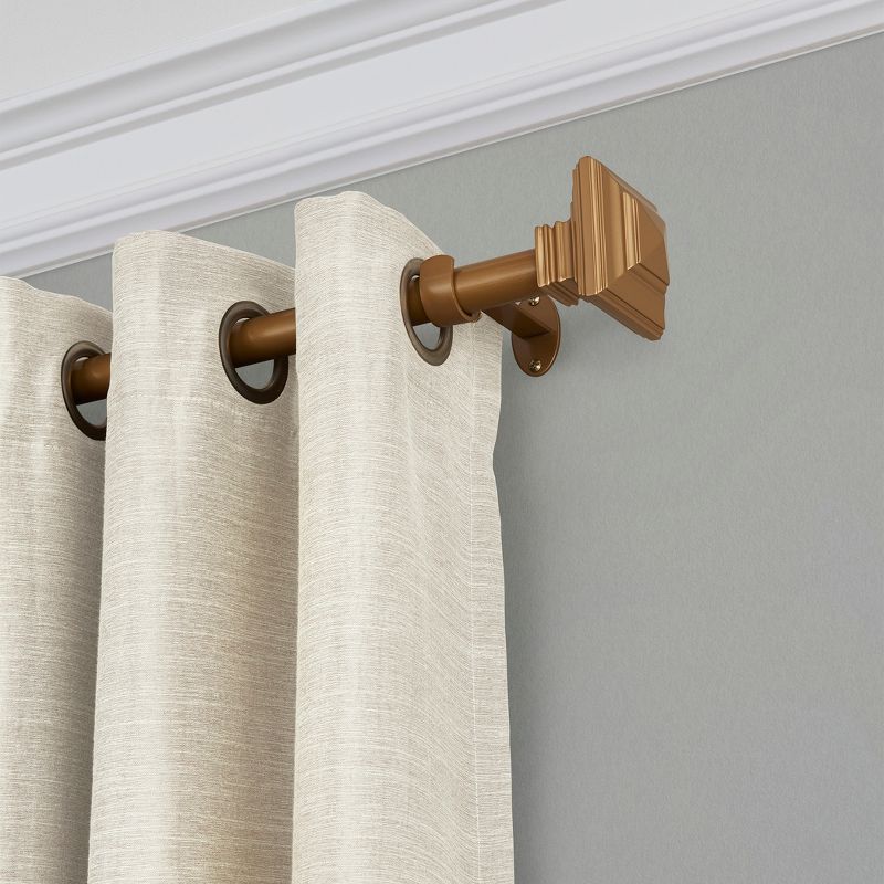 Florence 1" Window Drapery Single Curtain Rod with Stacked Square Finial - Elrene Home Fashions, 2 of 7