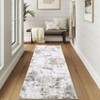 Modern Washable Area Rug - Neutral Abstract Design, Non-Slip Backing, Stain-Resistant Low Pile for Living Room, Bedroom & Office - 3 of 4