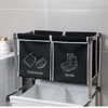FONTOI 2-Tier Laundry Hamper with 4 Removable Bags, Clothes Basket Sorter with Side hooks for Clothes & Toys Storage, Black&White, 16.5"*34.6"*22" - 4 of 4