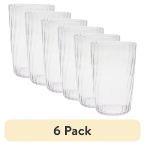 Racxily (6 pack) 20-Ounce Acrylic Tall Embossed Swirl Tumbler, Clear - 1 of 4