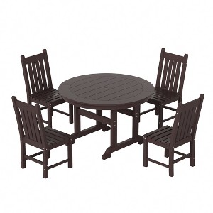 WestinTrends 5 Piece Outdoor Patio Dining Set Outdoor Round Table and Chair Set - 1 of 2