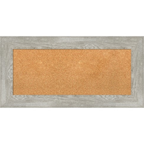 Amanti Art Dove Greywash Framed Cork Bulletin Memo Board 36-Inch x 18-Inch, Gray