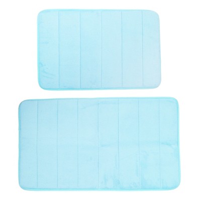 Unique Bargains Memory Foam Bathroom Mat Non Slip Soft Bath Mats Rugs  Machine Washable 2 Pcs Beige 31x19 : Target